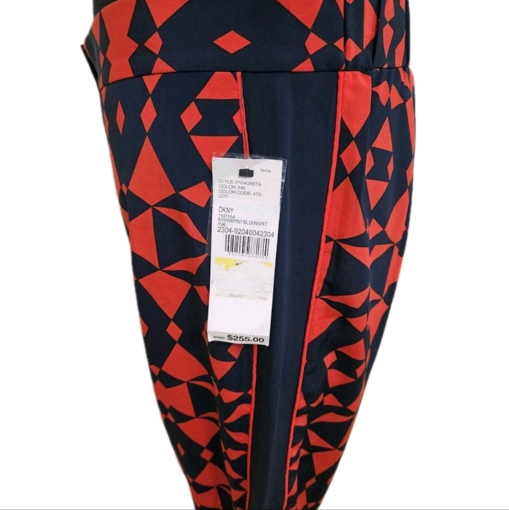 DKNY Geometric Red and Black Pants-Size Medium